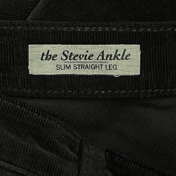 AG ADRIANO GOLDSCHMIED THE STEVIE ANKLE SLIM STRAIGHT LEG BLACK VELVET JEANS 27R - Picture 4 of 12